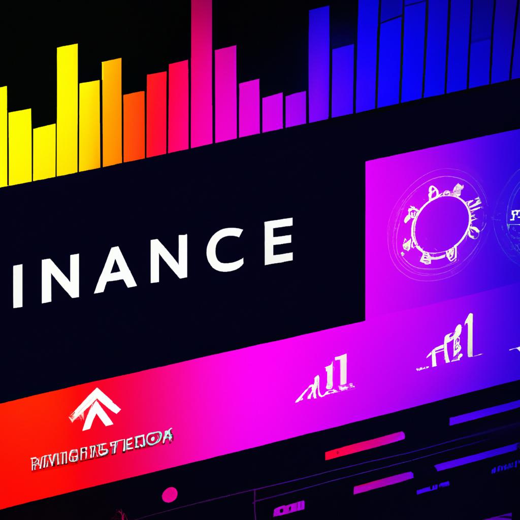Abstract EmberLedger dashboard with neon HUD and scenario graphs